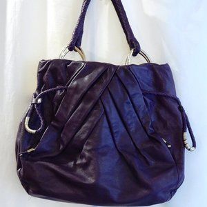Elliott Lucca Large Purple Leather Tote Bag